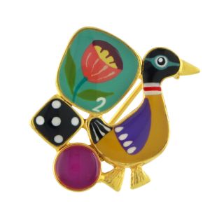 Broche Jeu De L Oie Couleur Dore Multi