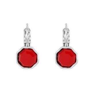 Dormeuses Coeur D Artichaut Couleur Argent Rouge