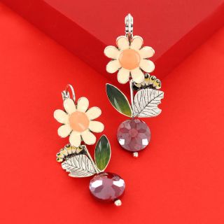 Dormeuses Cocoon Couleur Argent Rouge