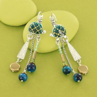 Dormeuses Galapagos Couleur Argent Vert