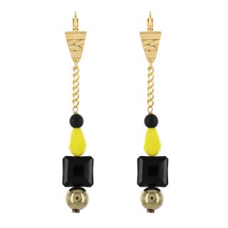 Dormeuses Glam Rock Couleur Dore Noir