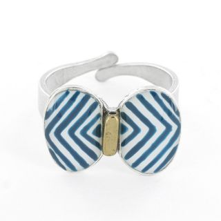 Bague Ephemere Couleur Argent Bleu