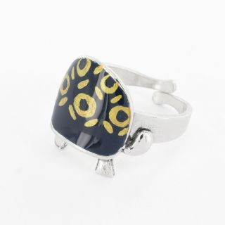 Bague Galapagos Couleur Argent Bleu